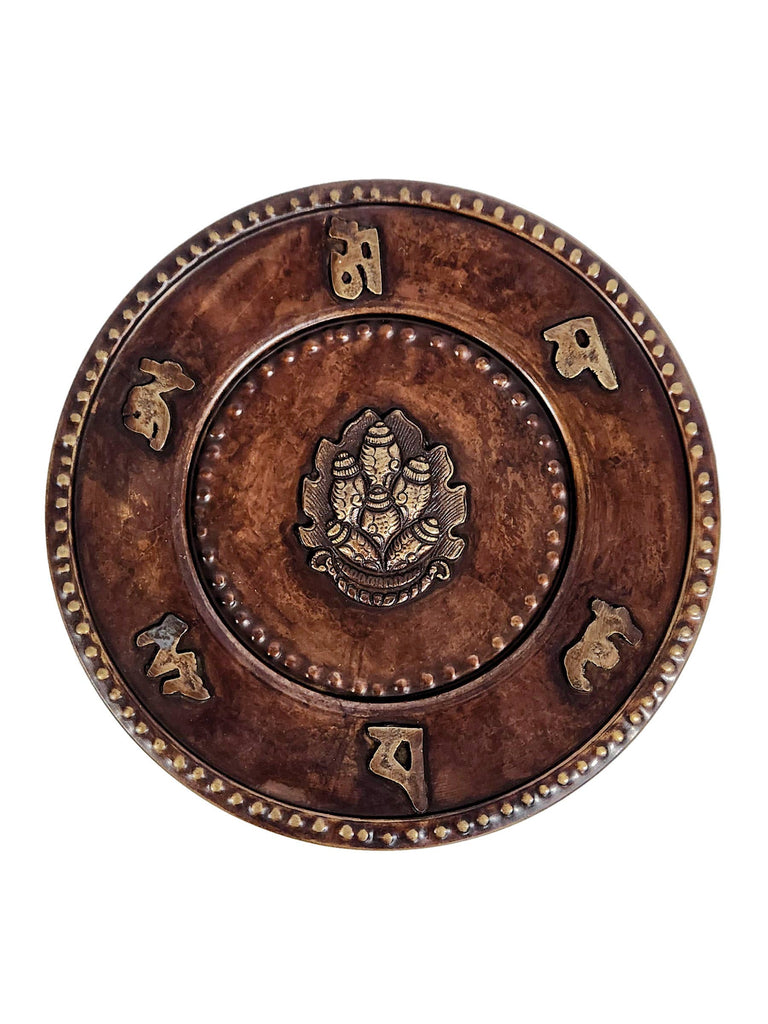 Conch Mantra Wall Hanging: Brass Copper / 8