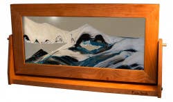 Cherry Wood (Traditional) Moving Sand Art Pictures: Summer Turquoise / Small