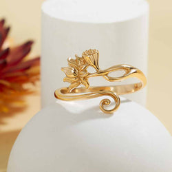 Adjustable Lotus Ring: Sterling Silver