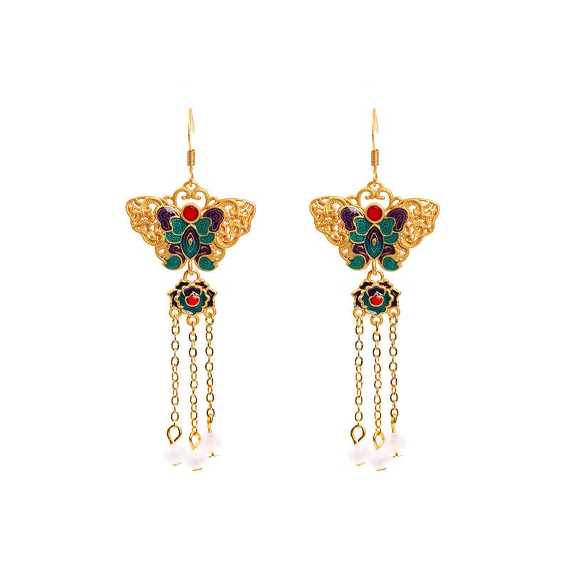 Golden Butterfly Earrings