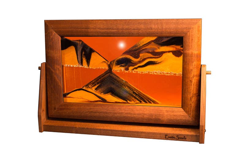 Alder Wood (Traditional) Moving Sand Art Pictures: Volcanic Clear / Small