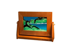 Cherry Wood (Traditional) Moving Sand Art Pictures: Summer Turquoise / XLarge