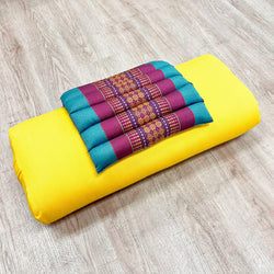 Zafuko Rollable Yoga & Meditation Cushion: Teal/Turquoise / Medium