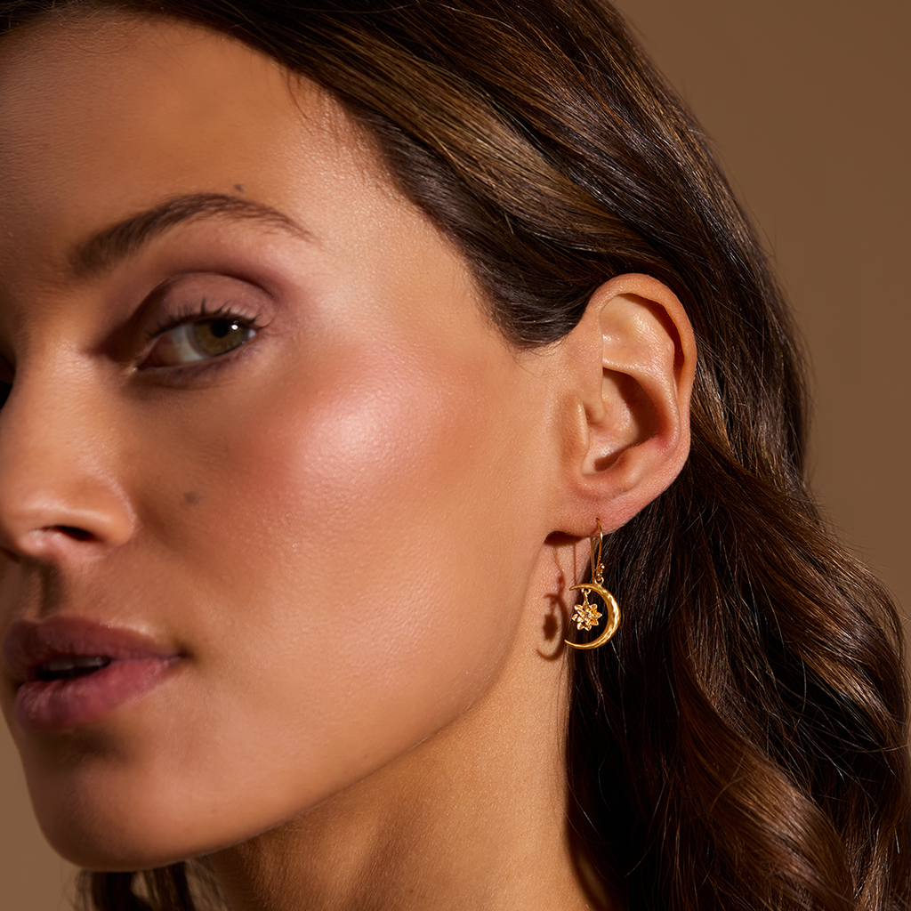 Summer - Moon lotus earrings