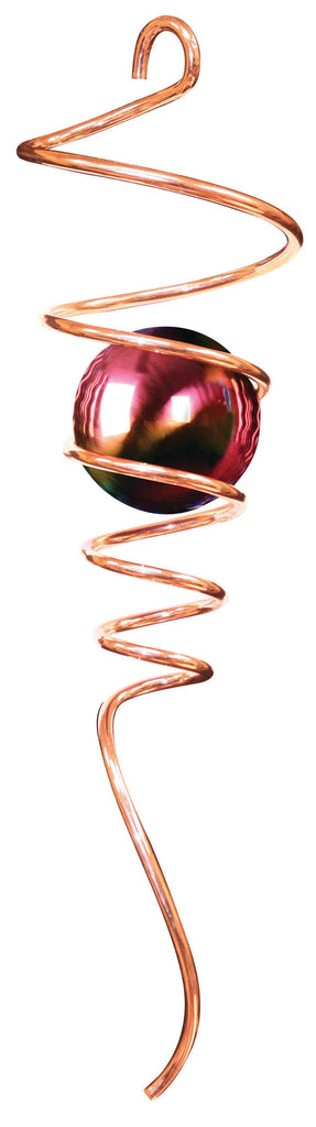Crystal Spiral Tail Wind Spinner - Copper / Gazing