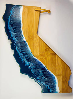Ocean California State Cutting Board: Aqua