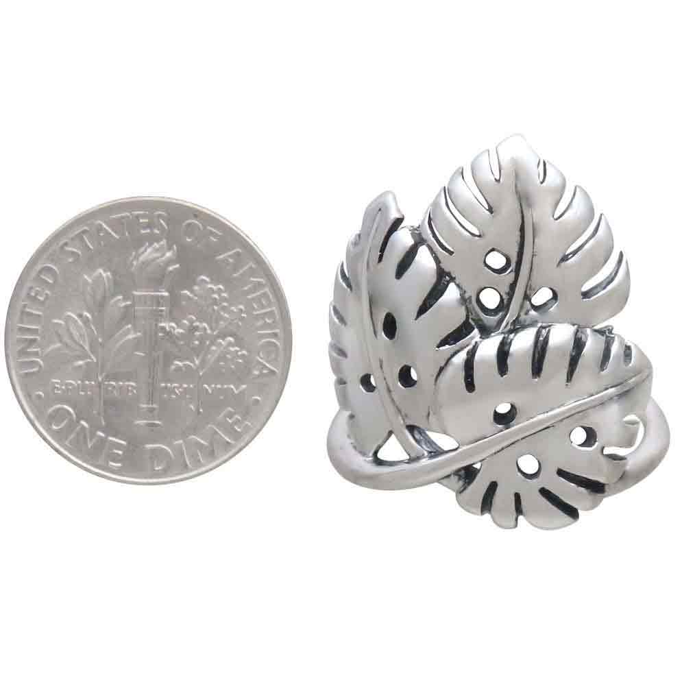 Sterling Silver Monstera Leaves Ring: 5