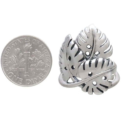 Sterling Silver Monstera Leaves Ring: 7