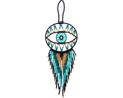 Round Beaded Evil Eye Dream Catcher Hanging Ornament
