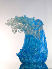 Glass Blue Wave 8 1/2”