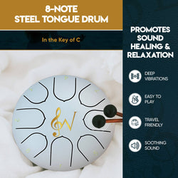 Steel Tongue Rain Drum 6-Inch 8-Notes: Red
