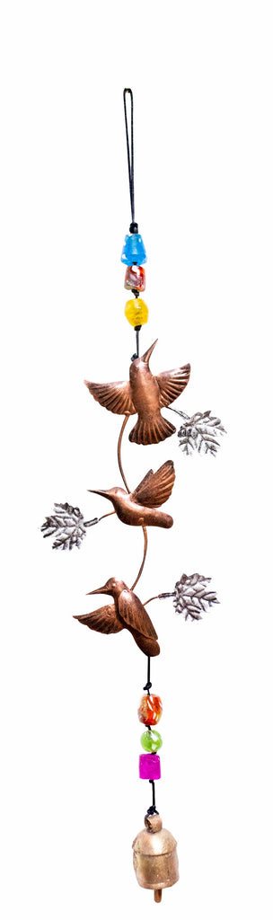 Three Happy Hummingbirds/Beads & Bell