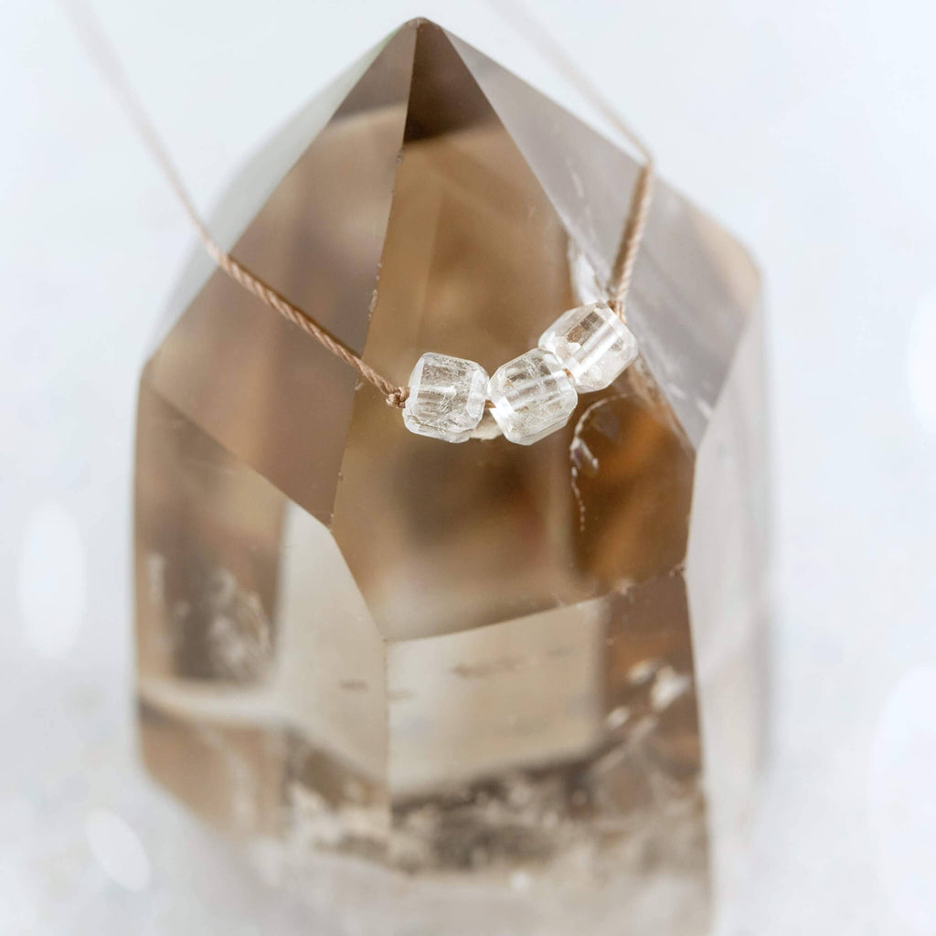 White Topaz April Birthstone Necklace