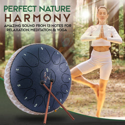 12-Inch 13-Notes Steel Tongue Relaxing Meditation Rain Drum: Red