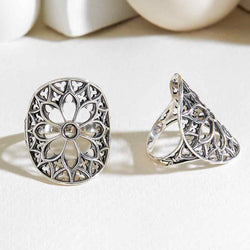 Sterling Silver Cathedral Rose Window Ring: 7