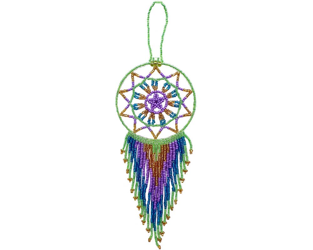 Round Beaded Dream Catcher Seed Bead Hanging Ornament