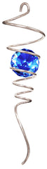 Crystal Spiral Tail Wind Spinner - Silver / Blue