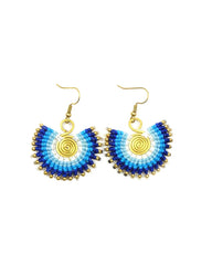 Macrame Sunbeam Earrings: Blue