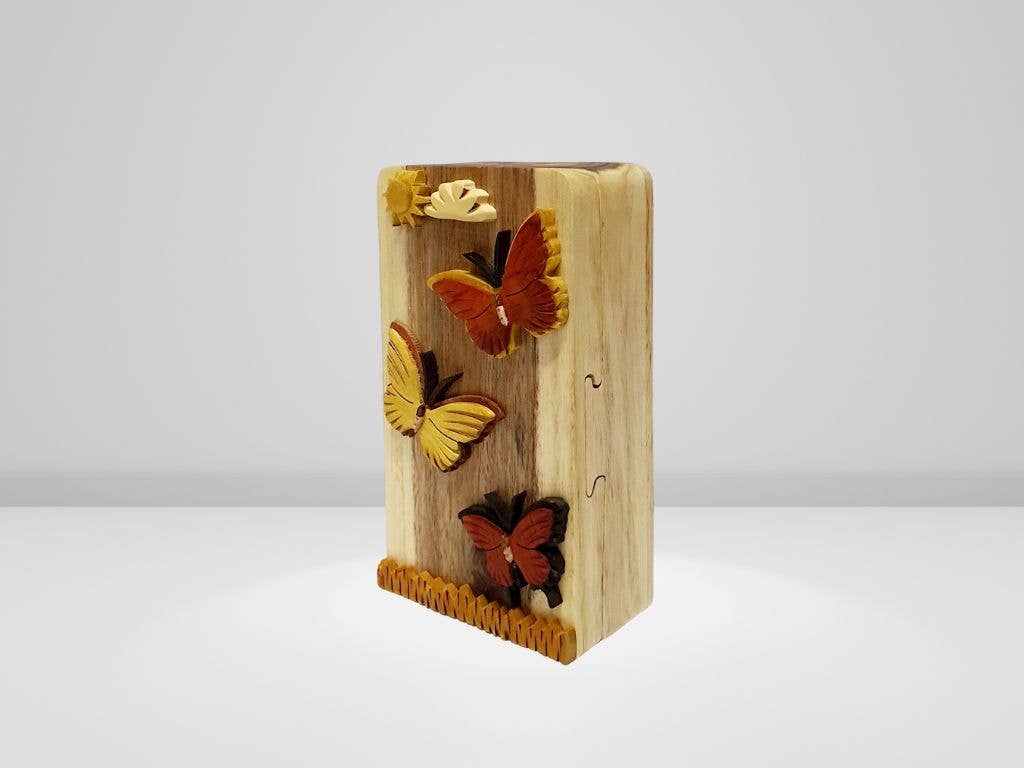 Butterflies are Free - Hand Carved Gift Box