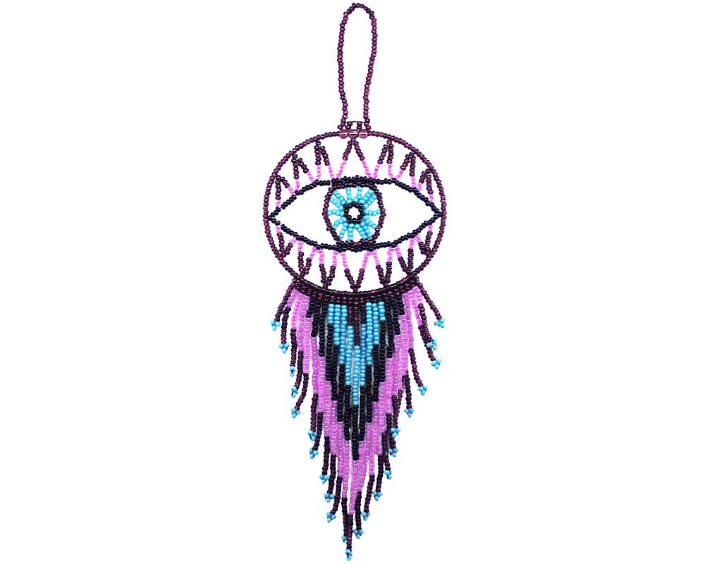 Round Beaded Evil Eye Dream Catcher Hanging Ornament