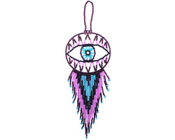 Round Beaded Evil Eye Dream Catcher Hanging Ornament