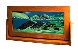 Cherry Wood (Traditional) Moving Sand Art Pictures: Summer Turquoise / Small