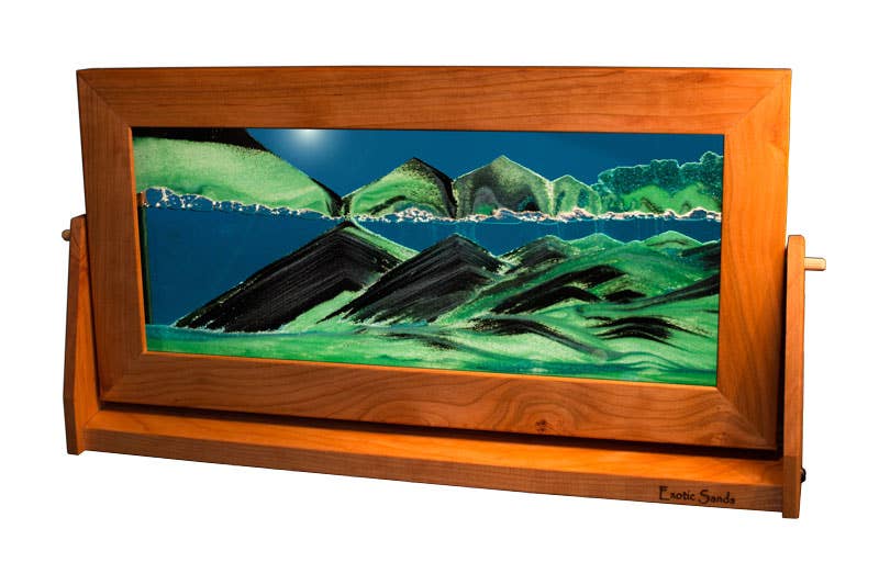 Cherry Wood (Traditional) Moving Sand Art Pictures: Summer Turquoise / XLarge