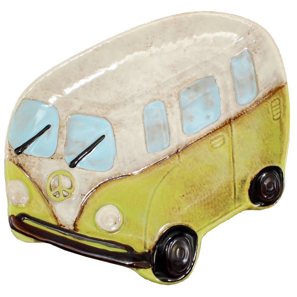 Peace Van Ceramic Plate Green - VDC82