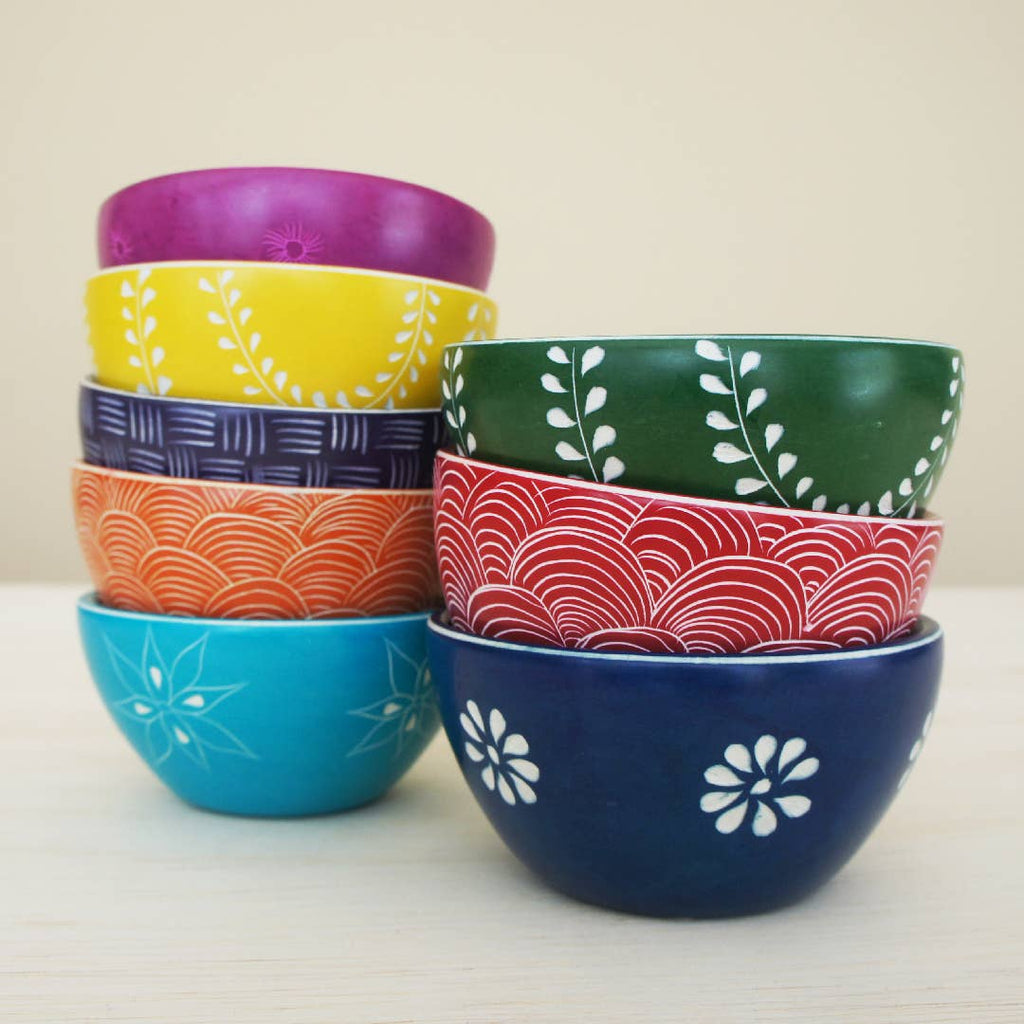 Two Pattern Bowl: Purple