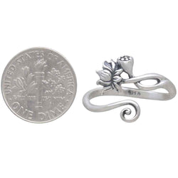 Adjustable Lotus Ring: Sterling Silver