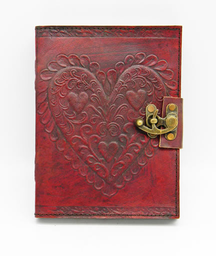 Leather Embossed Celtic Heart Journal with Lock 5 x 7