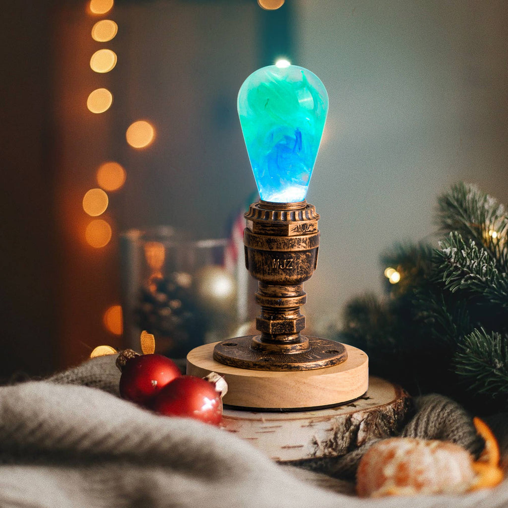 EP LIGHT Handmade Ocean Led Light Bulb Spring Style: Wooden Base Only