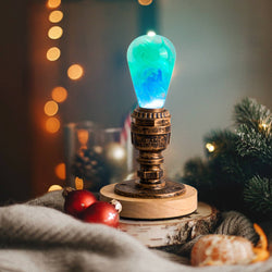 EP LIGHT Handmade Ocean Led Light Bulb Spring Style: Wooden Base Only