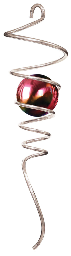 Crystal Spiral Tail Wind Spinner - Silver / Gazing