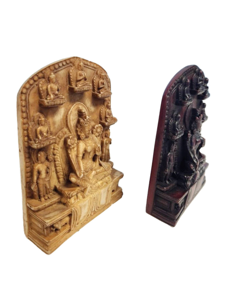 Tara Resin Statue with Pancha Buddhas: Dark / 4