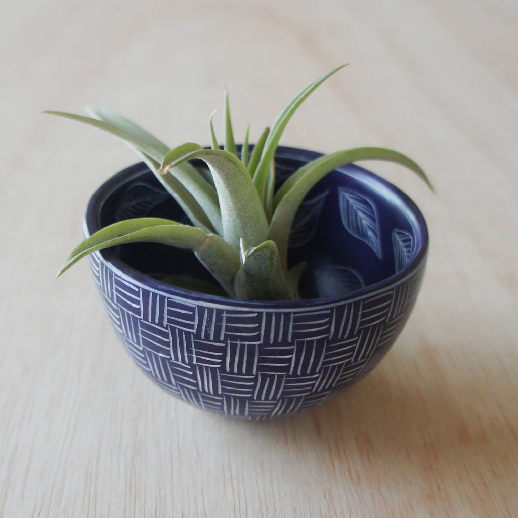Two Pattern Bowl: Blue