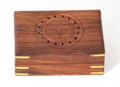 Sun Face Wood Box: Sheesham Wood / 6