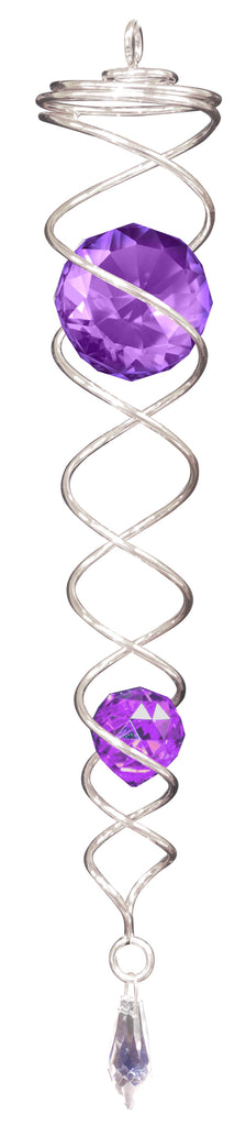 Crystal Twister Wind Spinner - Silver / Purple