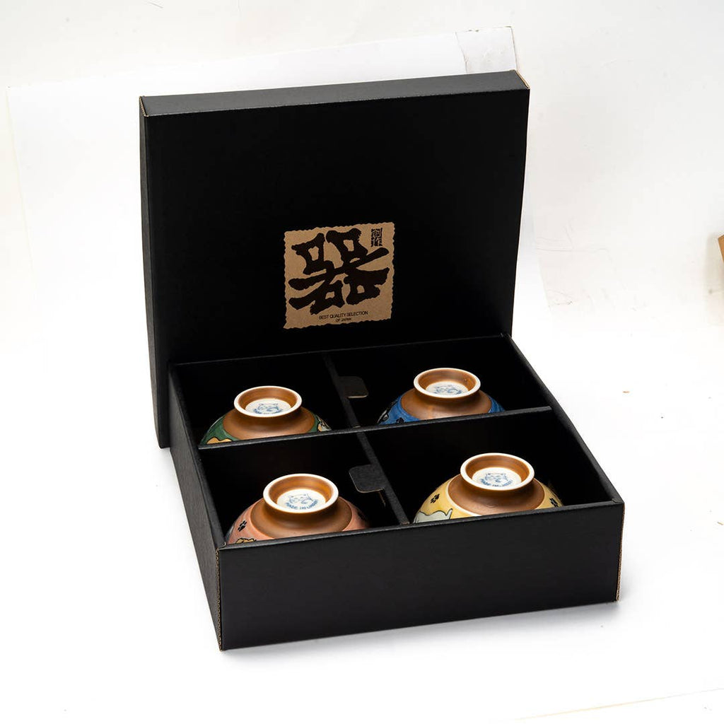 4 Piece Rice Bowl Gift Set Playful Neko Cats JP (1/12)