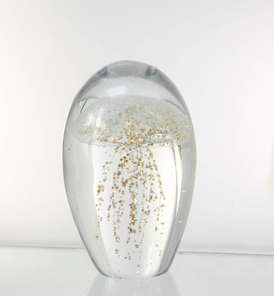G107 White/Gold Glitter Jellyfish 4 1/4