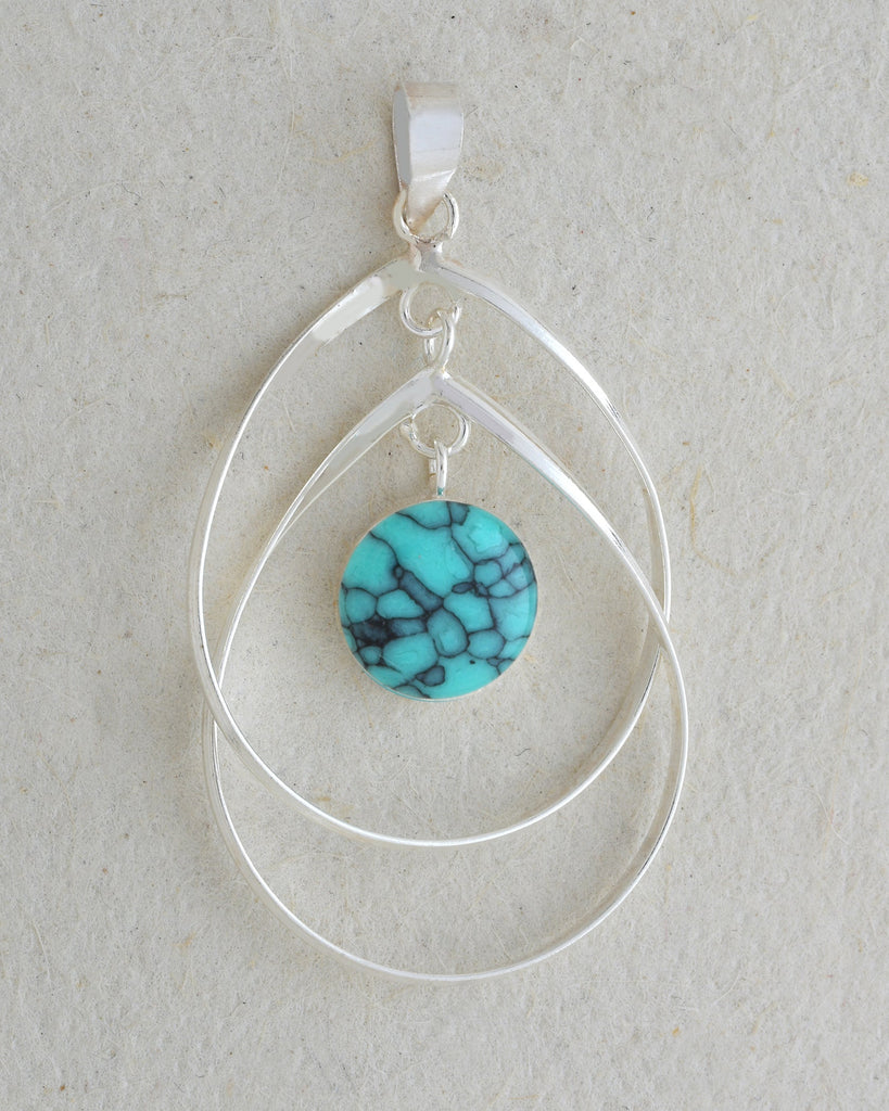 Wide Double Open Oval Pendant