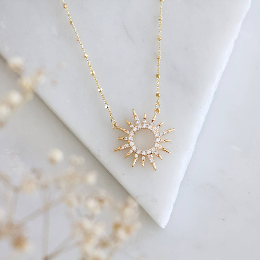 CZ Sun Necklace