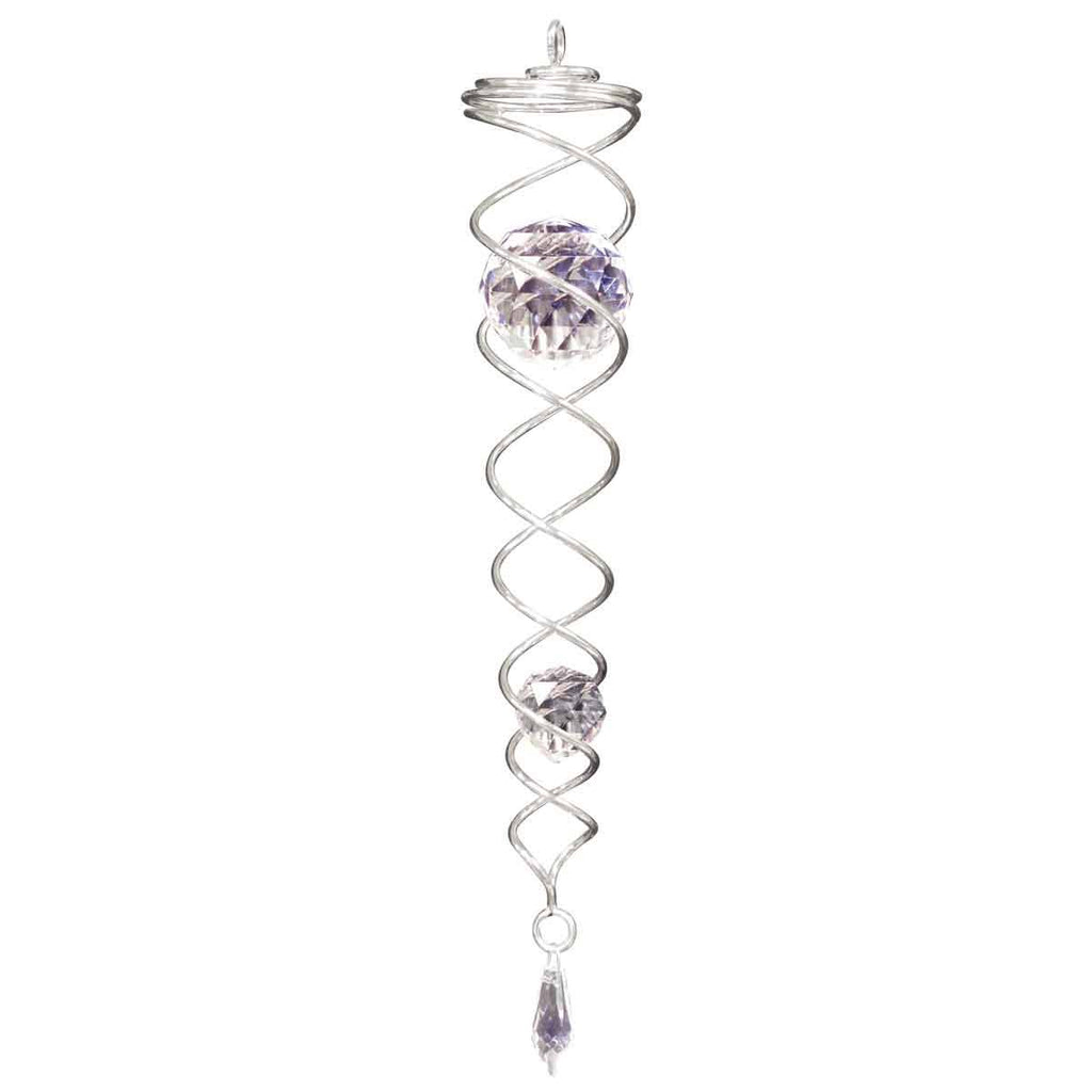 Crystal Twister Wind Spinner - Silver / Clear