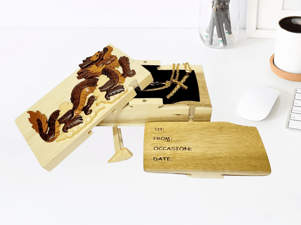 Dragon - Hand Carved Keepsake Gift Box