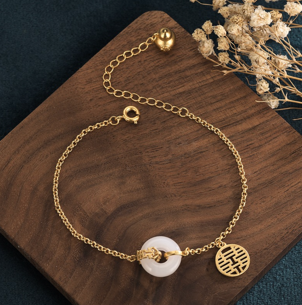 Golden Double Happiness Bracelet