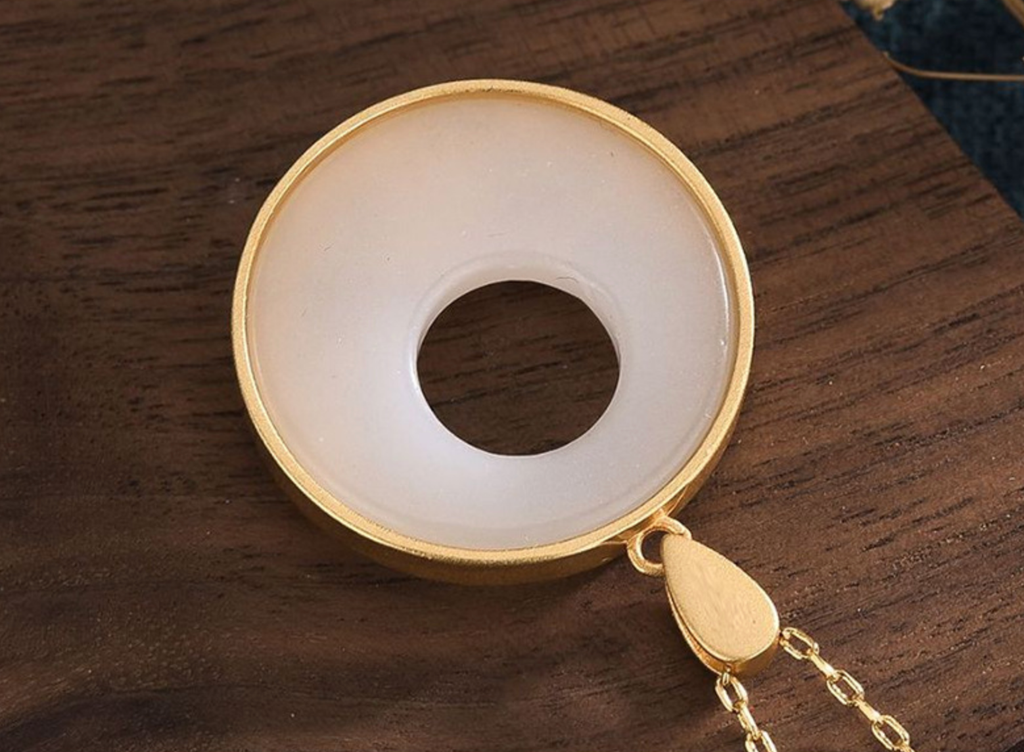 Golden Fish on Jade Necklace