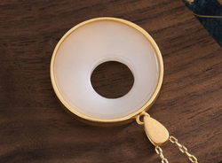 Golden Fish on Jade Necklace