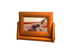 Cherry Wood (Traditional) Moving Sand Art Pictures: Ocean Blue / Small