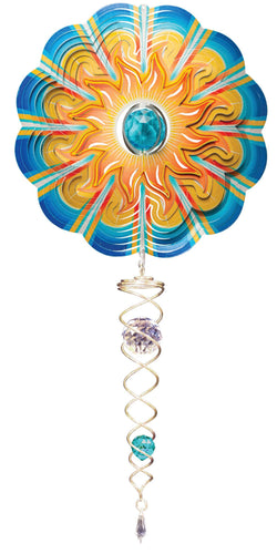 Mini Set Wind Spinner - Crystal Aqua Sun