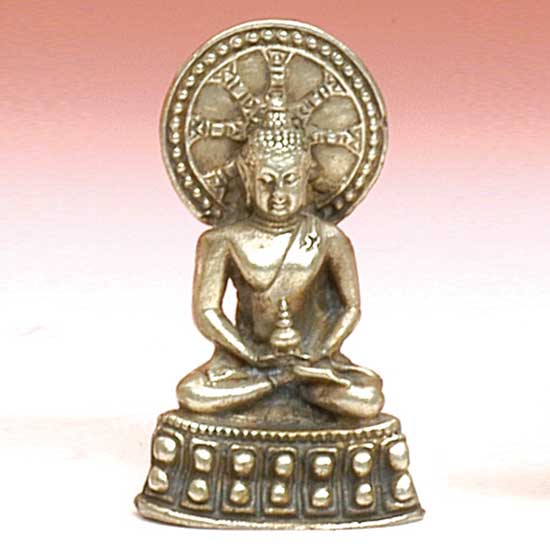 Buddha with Halo  Figurine: Brass / 1